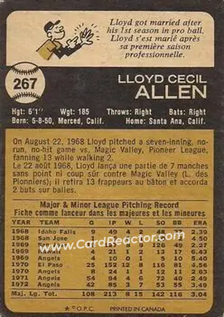 Back of Lloyd Allen