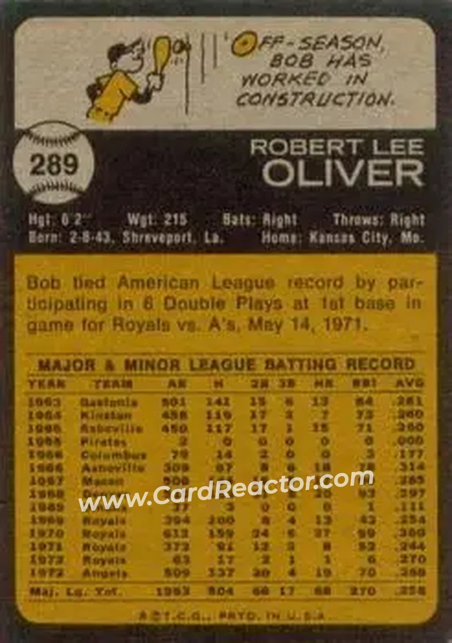 Back of Bob Oliver