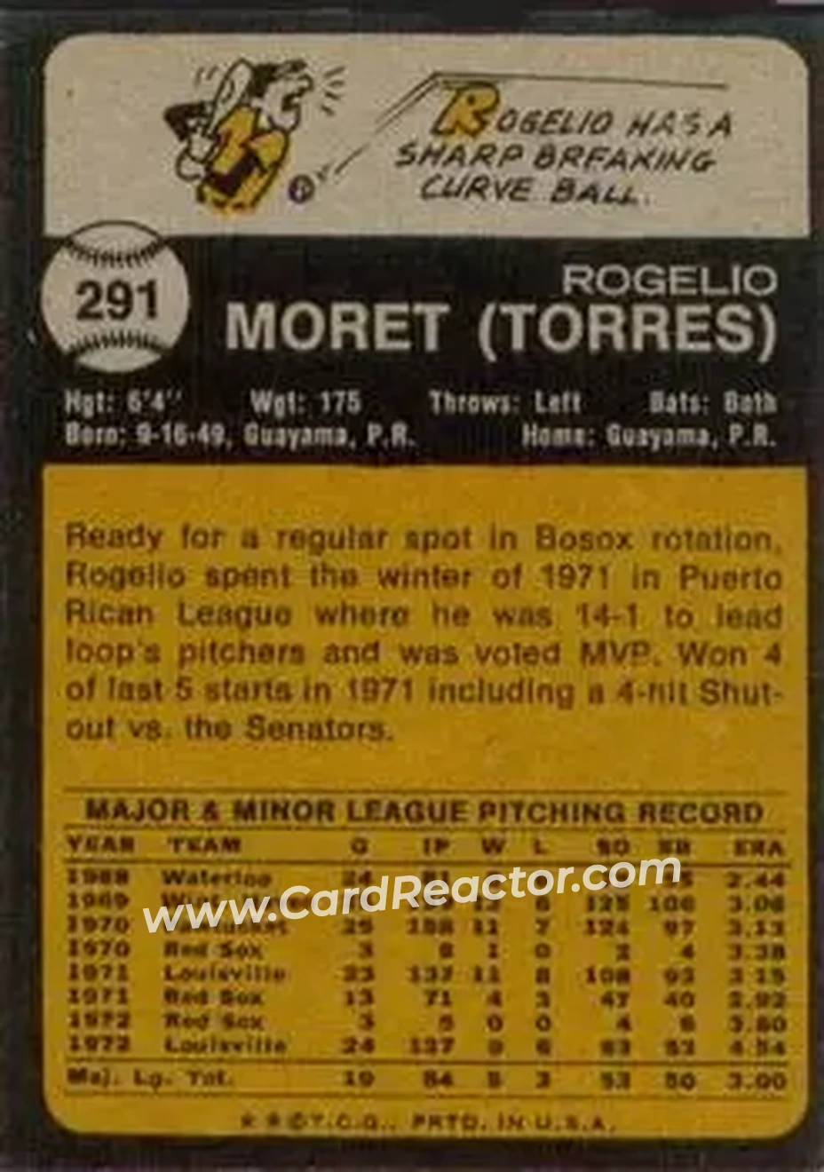 Back of Rogelio Moret