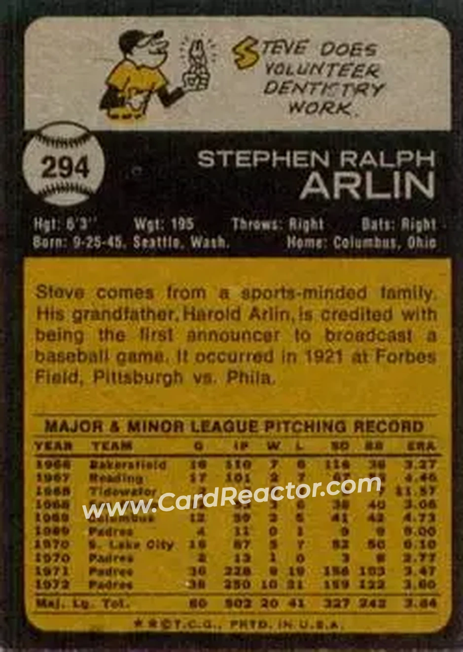 Back of Steve Arlin