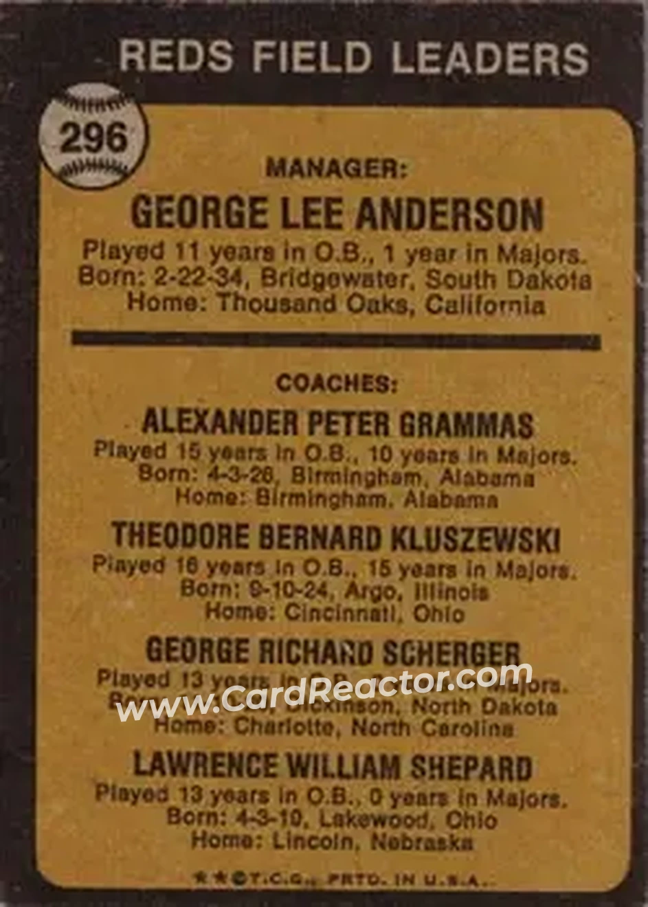 Back of Card #296