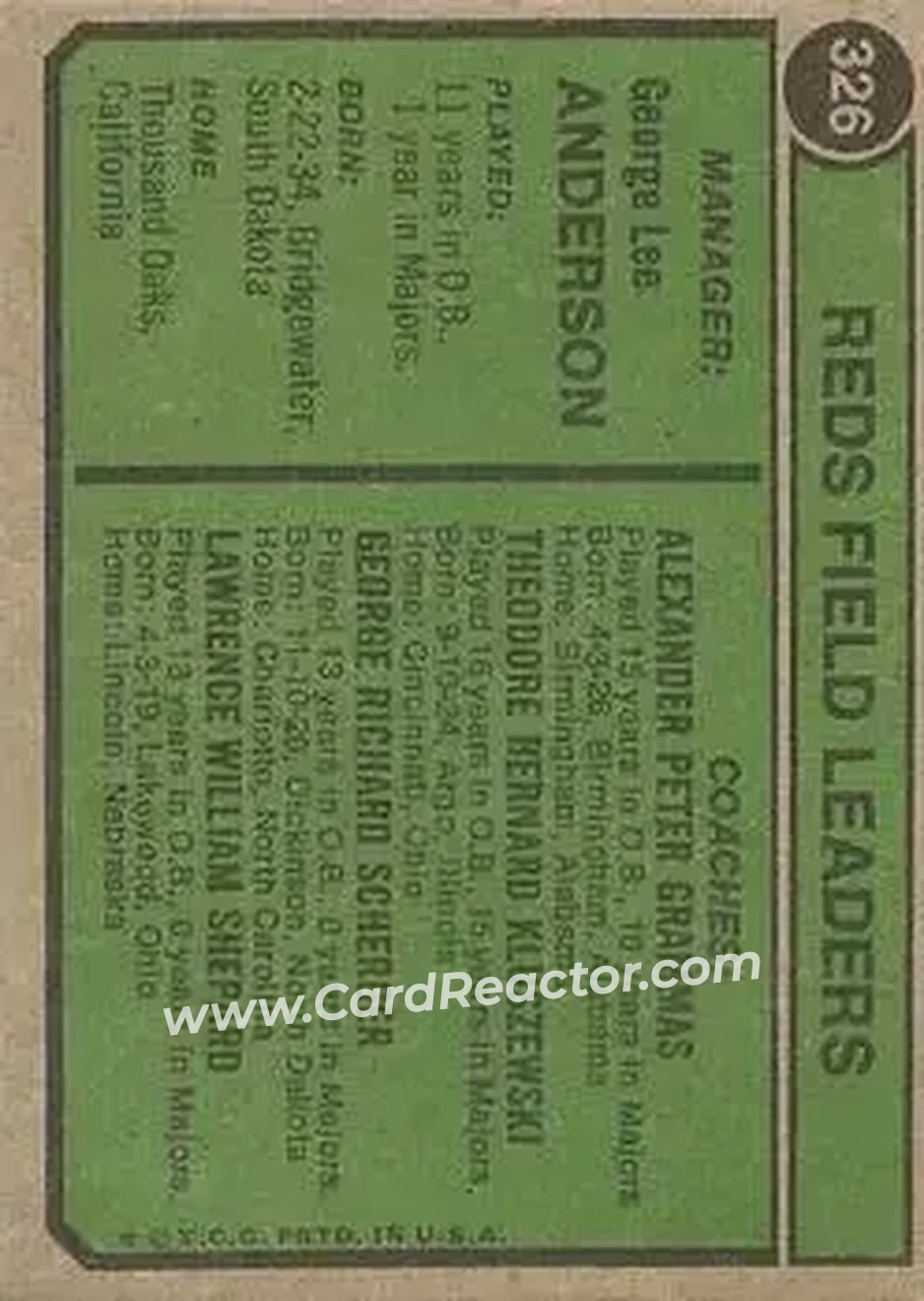Back of Card #326