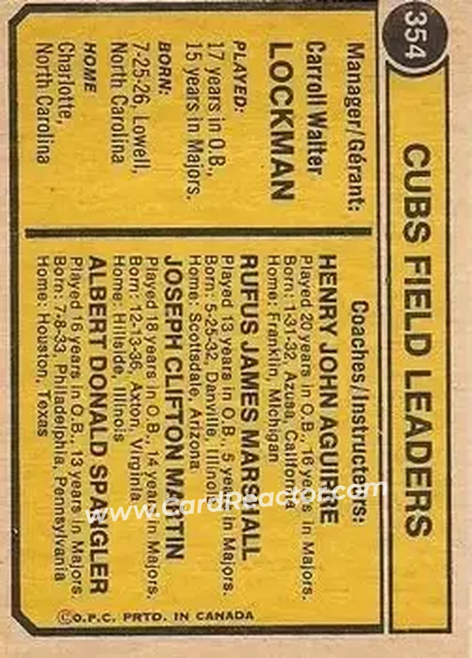 Back of Card #354