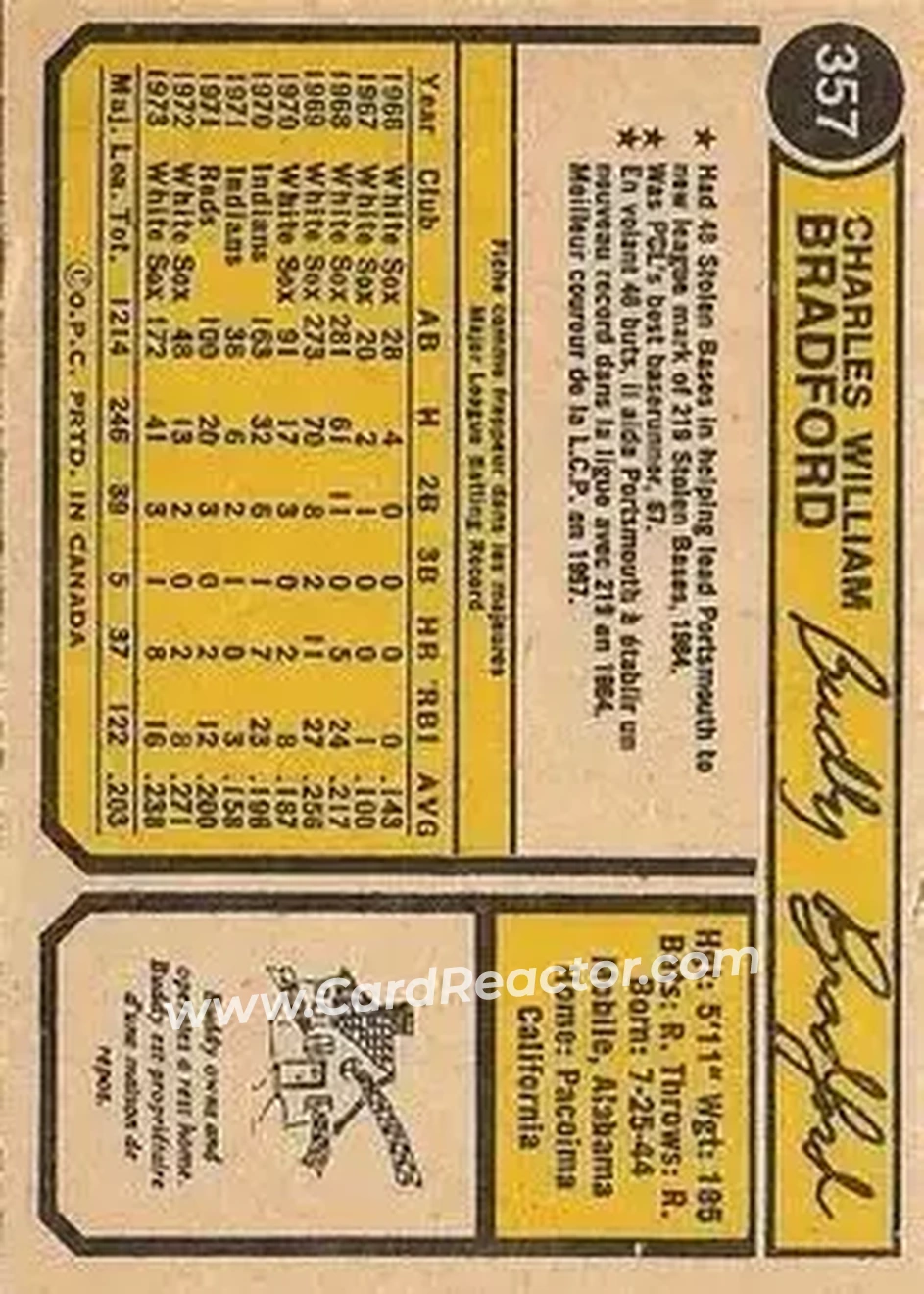 Back of Buddy Bradford