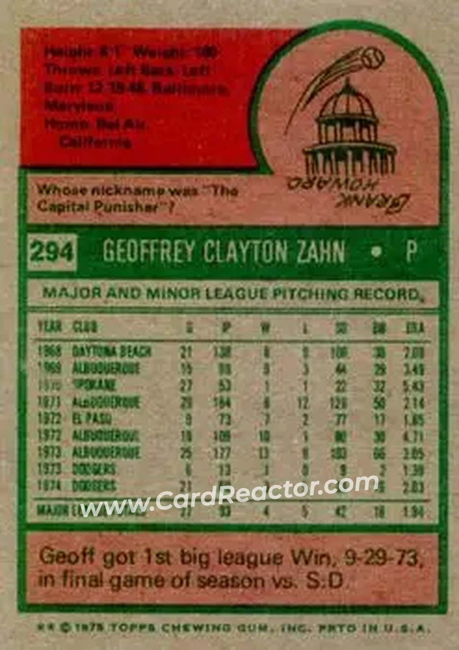 Back of Geoff Zahn
