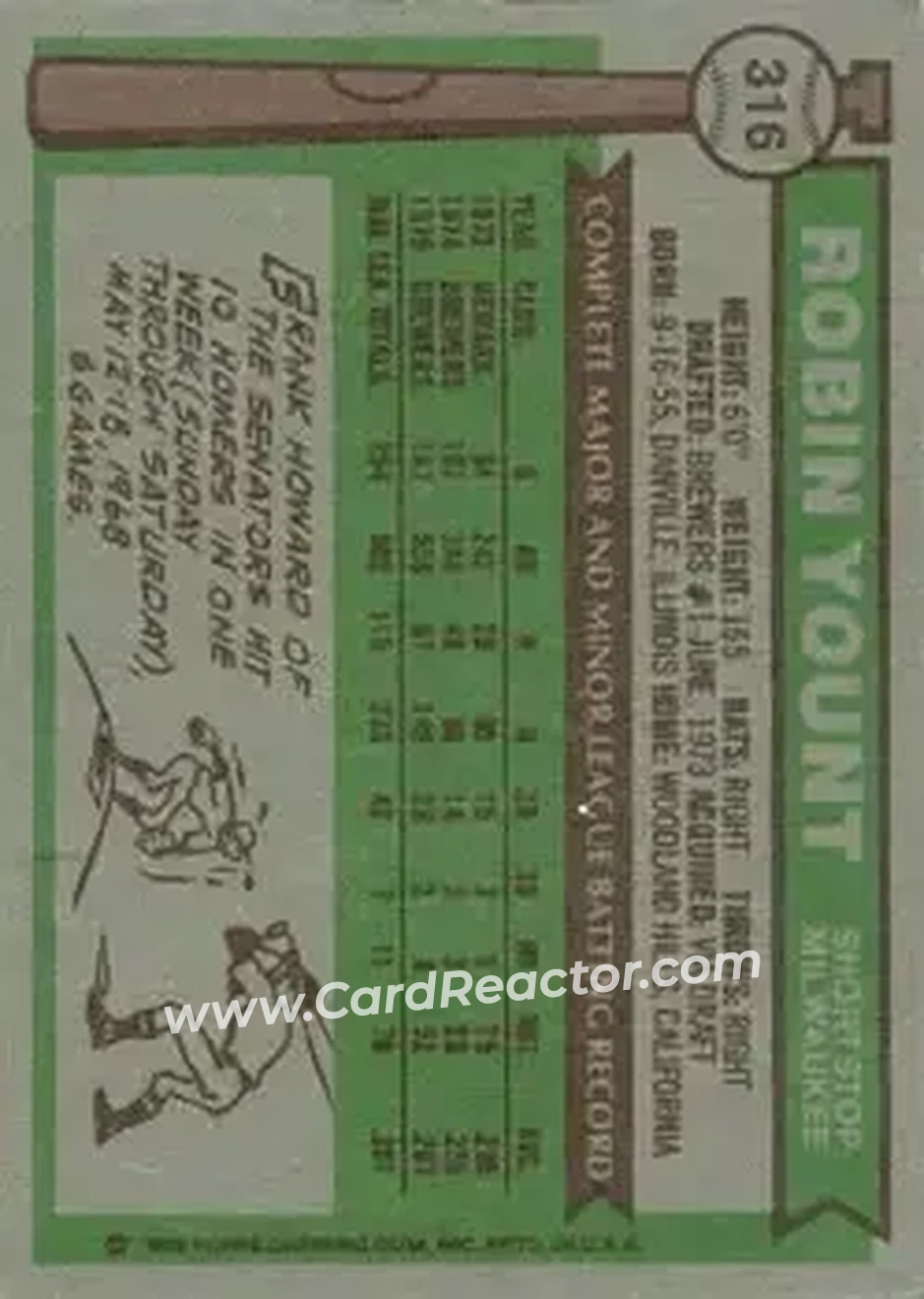 Back of Robin Yount