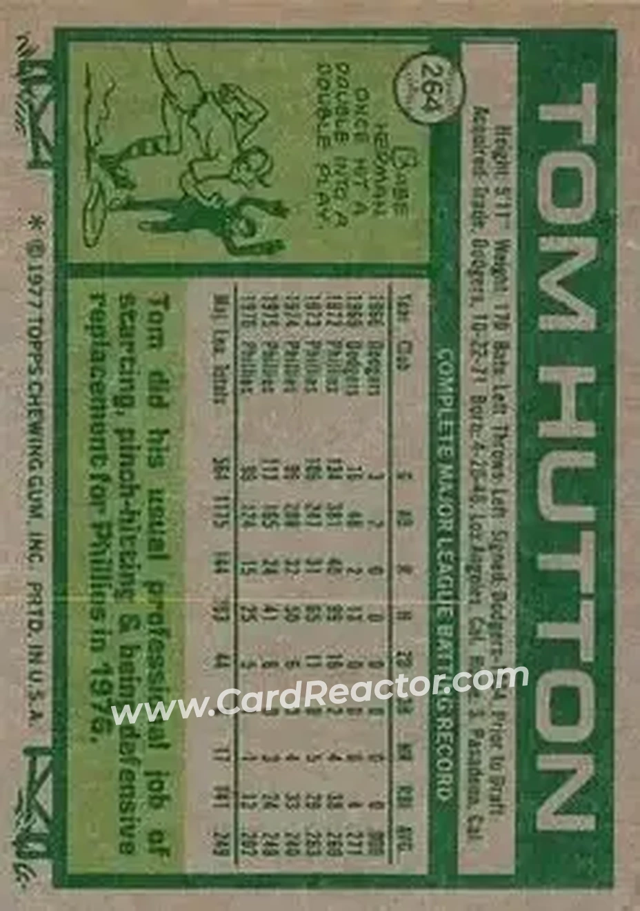 Back of Tom Hutton