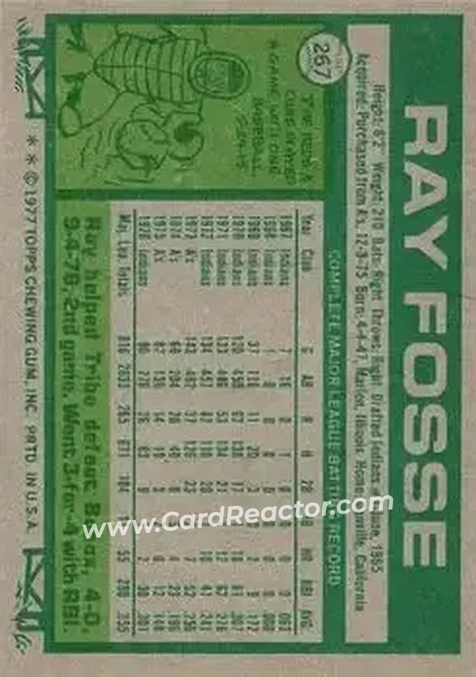 Back of Ray Fosse