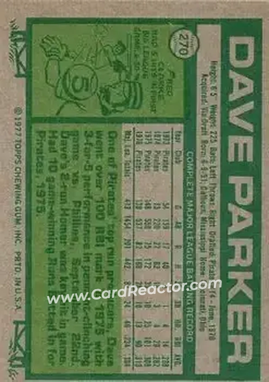 Back of Dave Parker