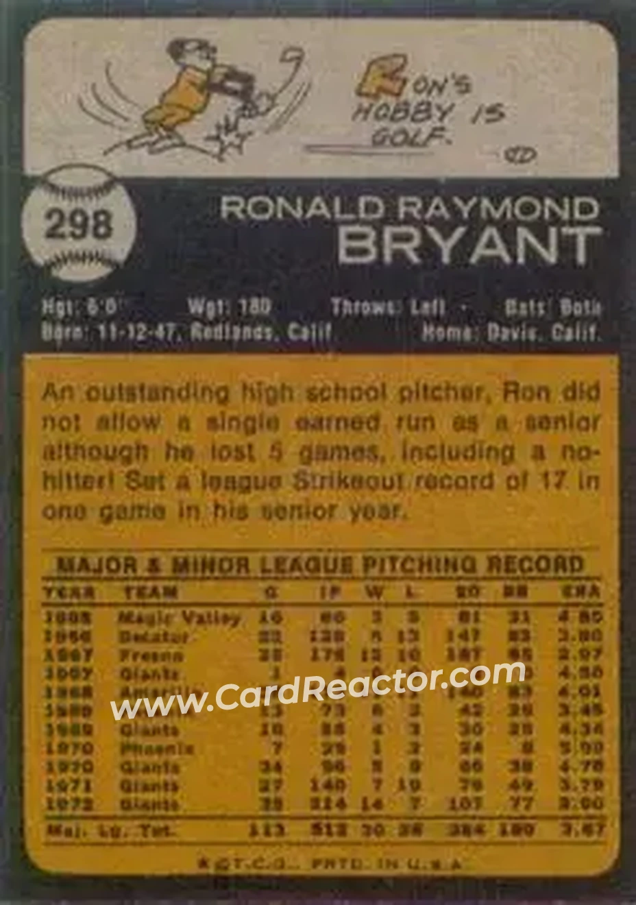 Back of Ron Bryant