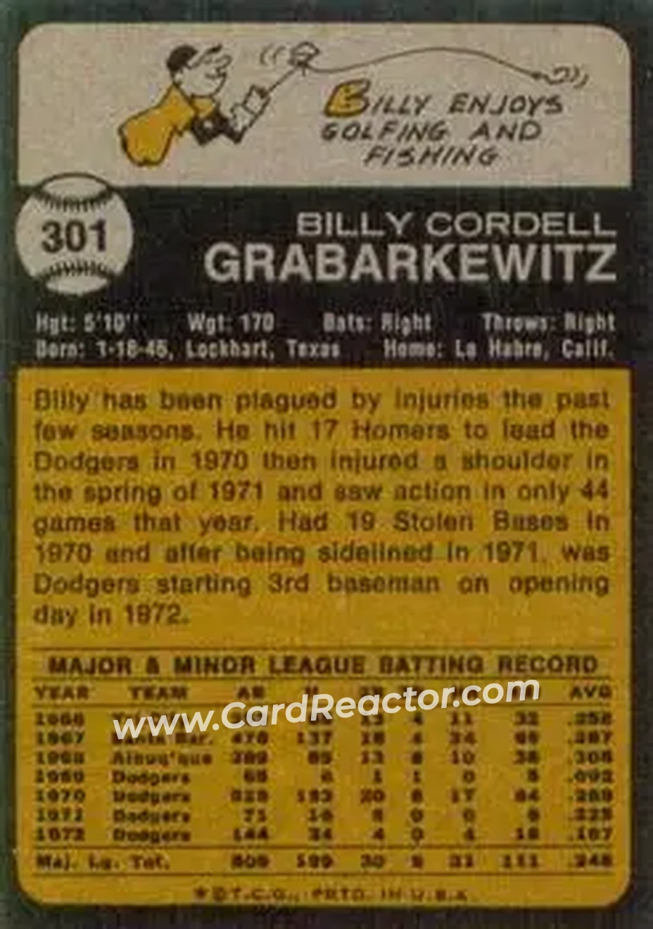 Back of Billy Grabarkewitz
