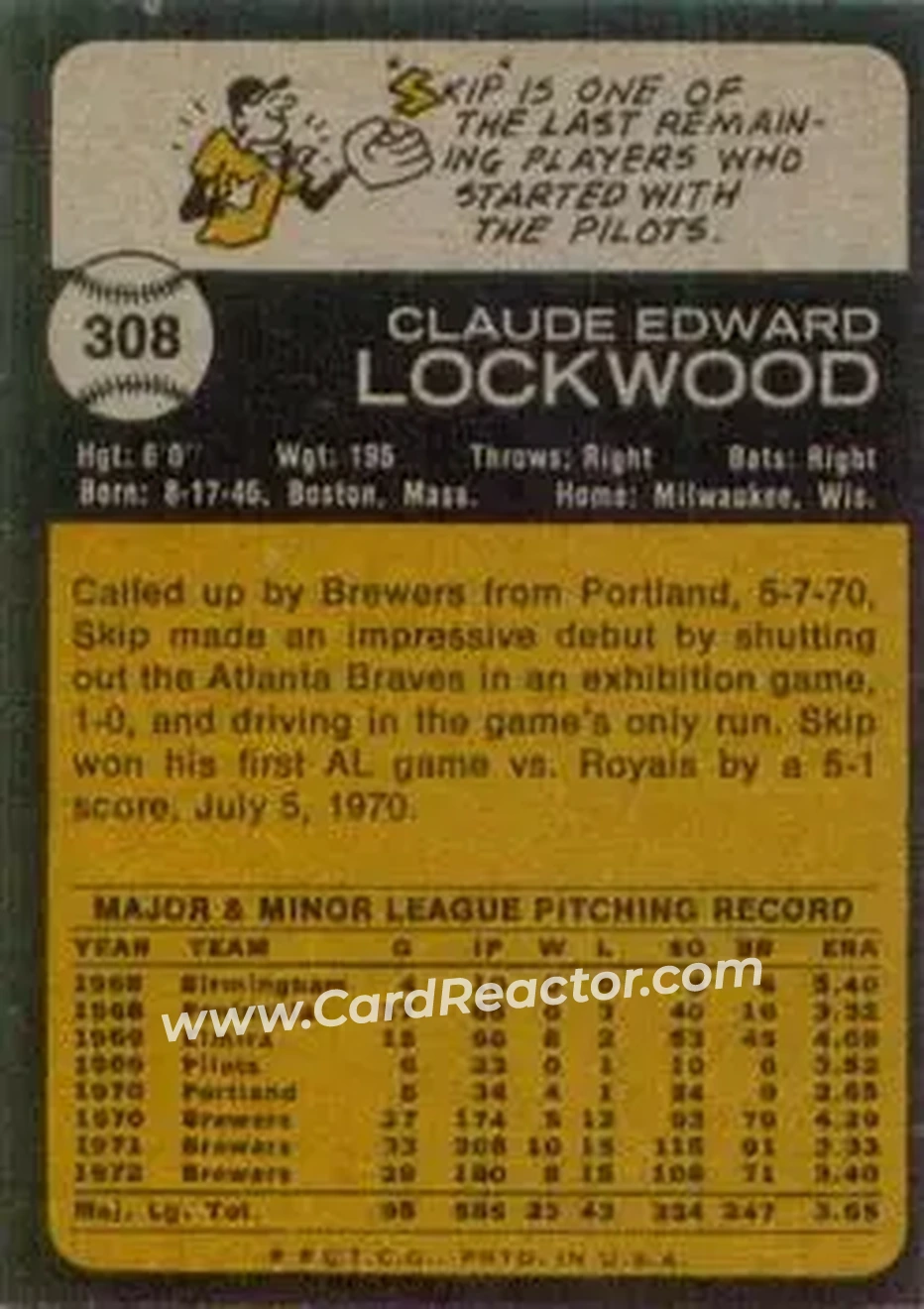 Back of Skip Lockwood