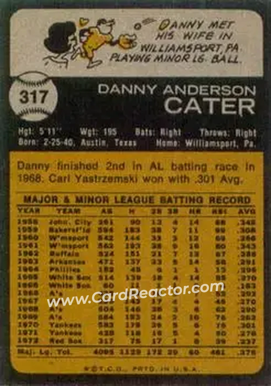 Back of Danny Cater