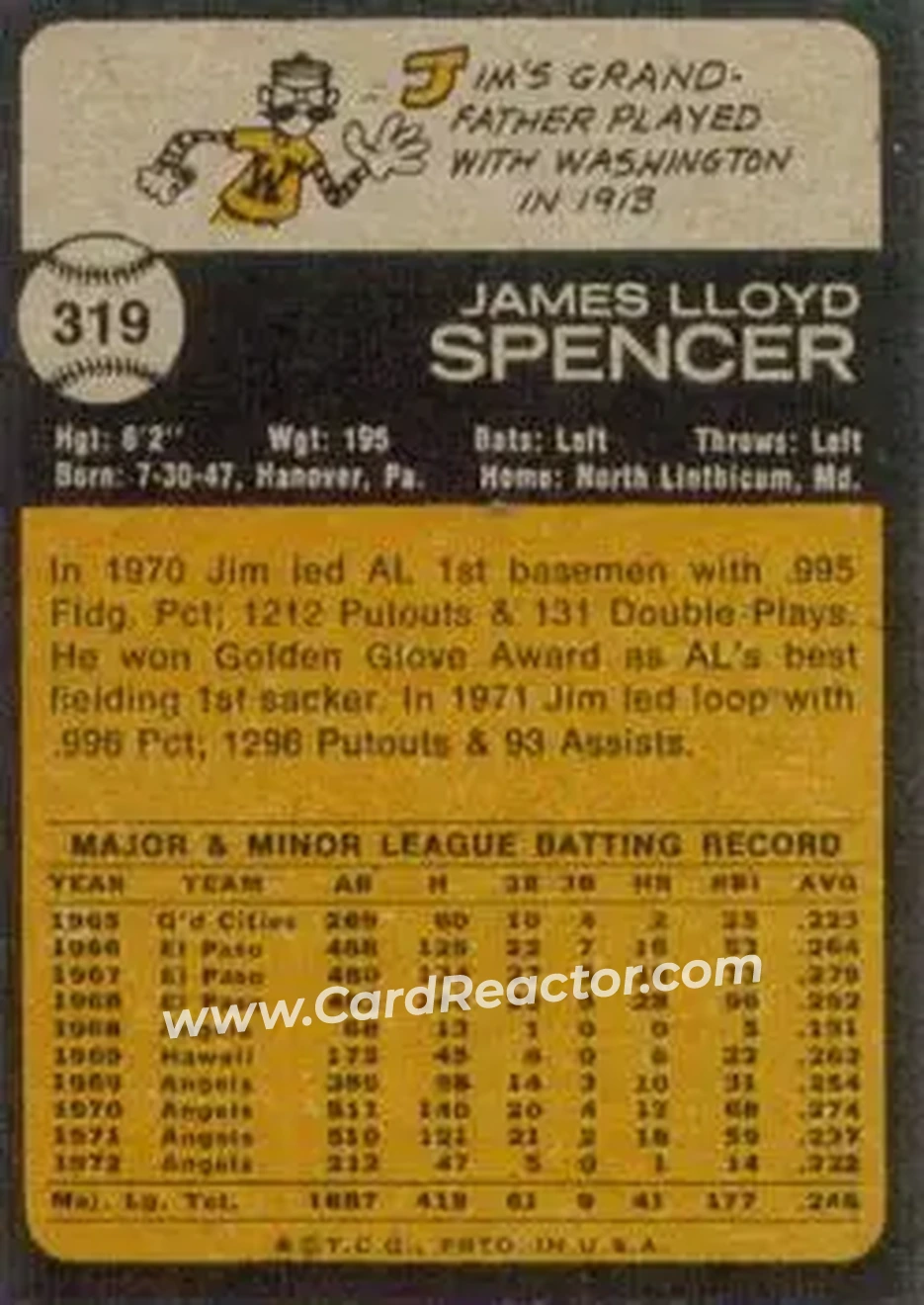 Back of Jim Spencer