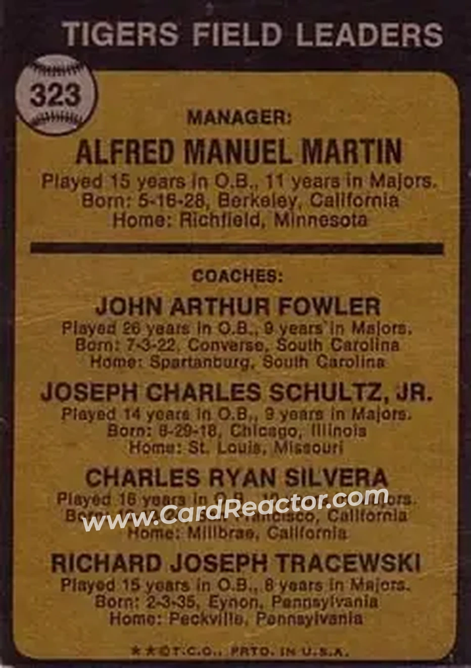 Back of Card #323