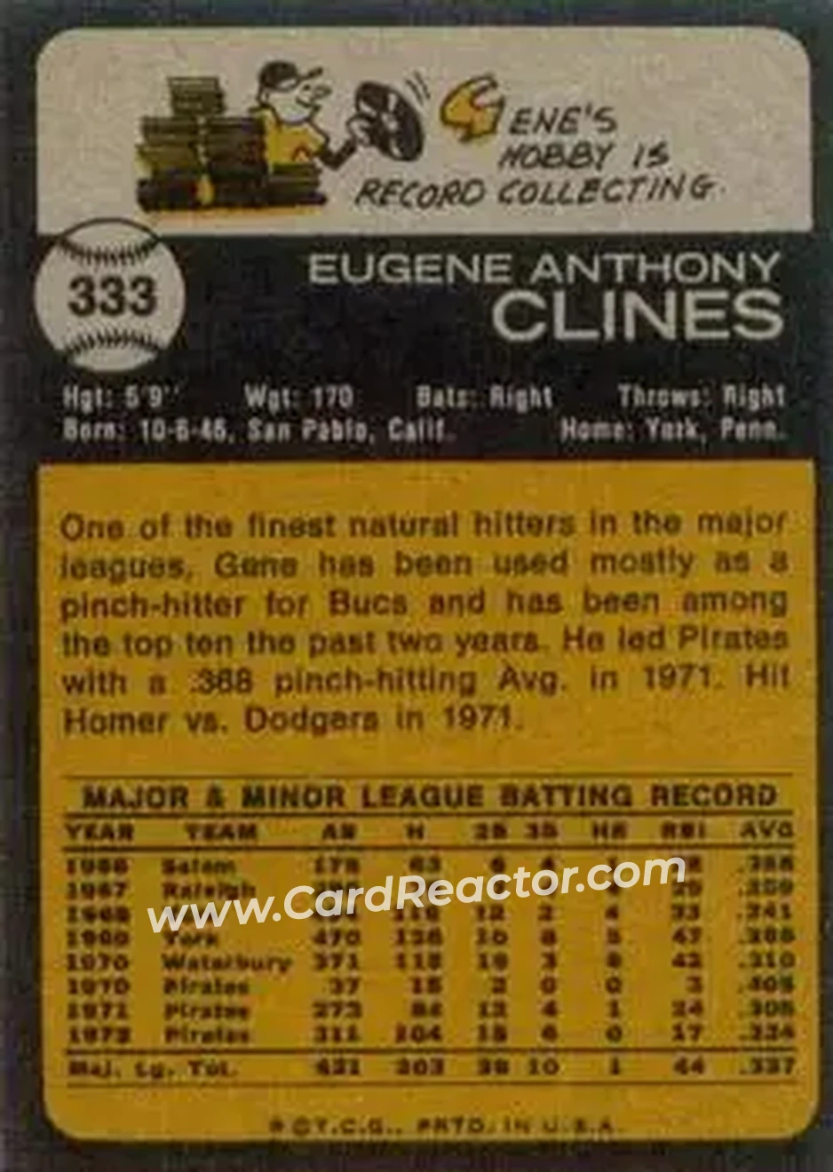 Back of Gene Clines