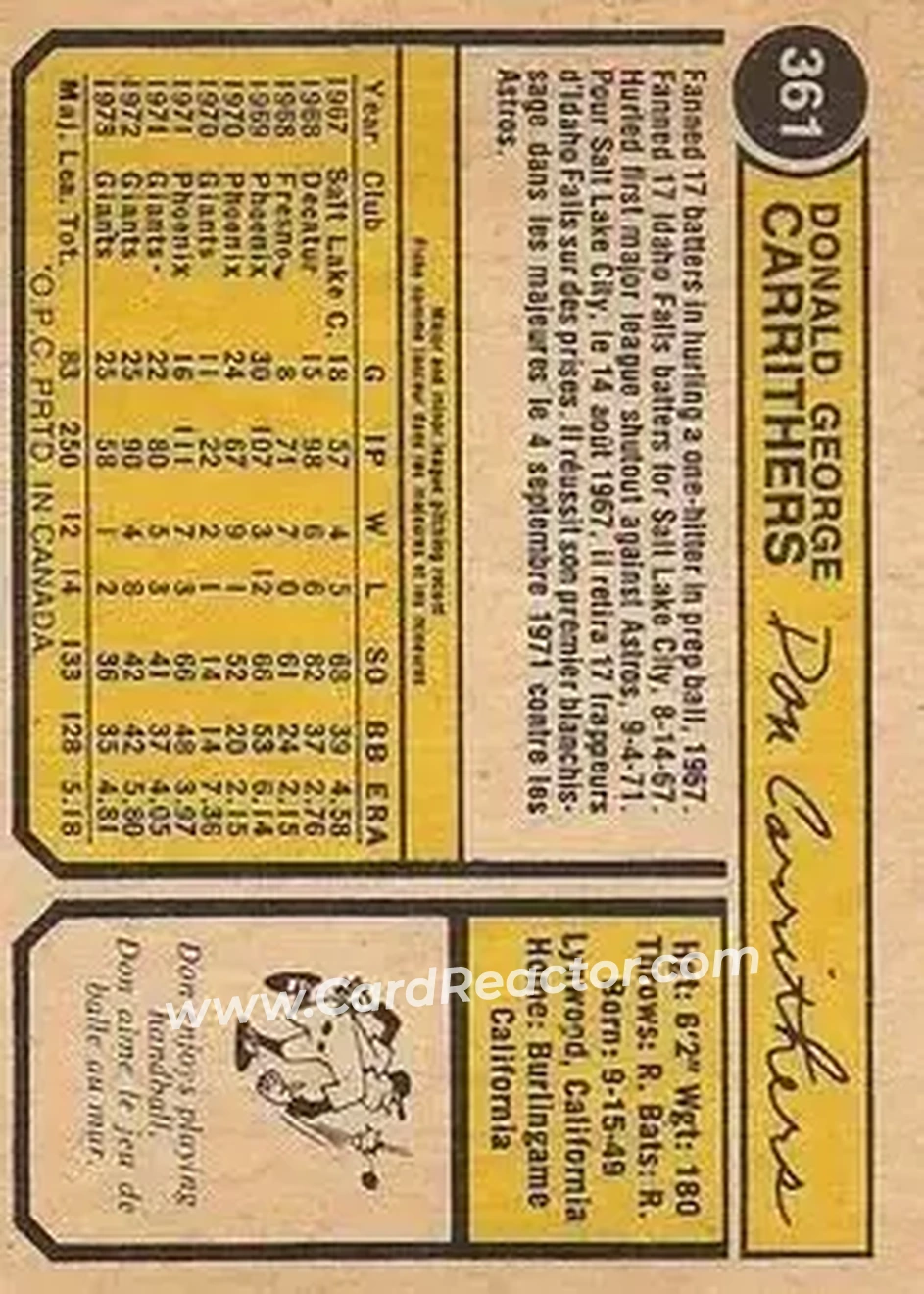 Back of Don Carrithers