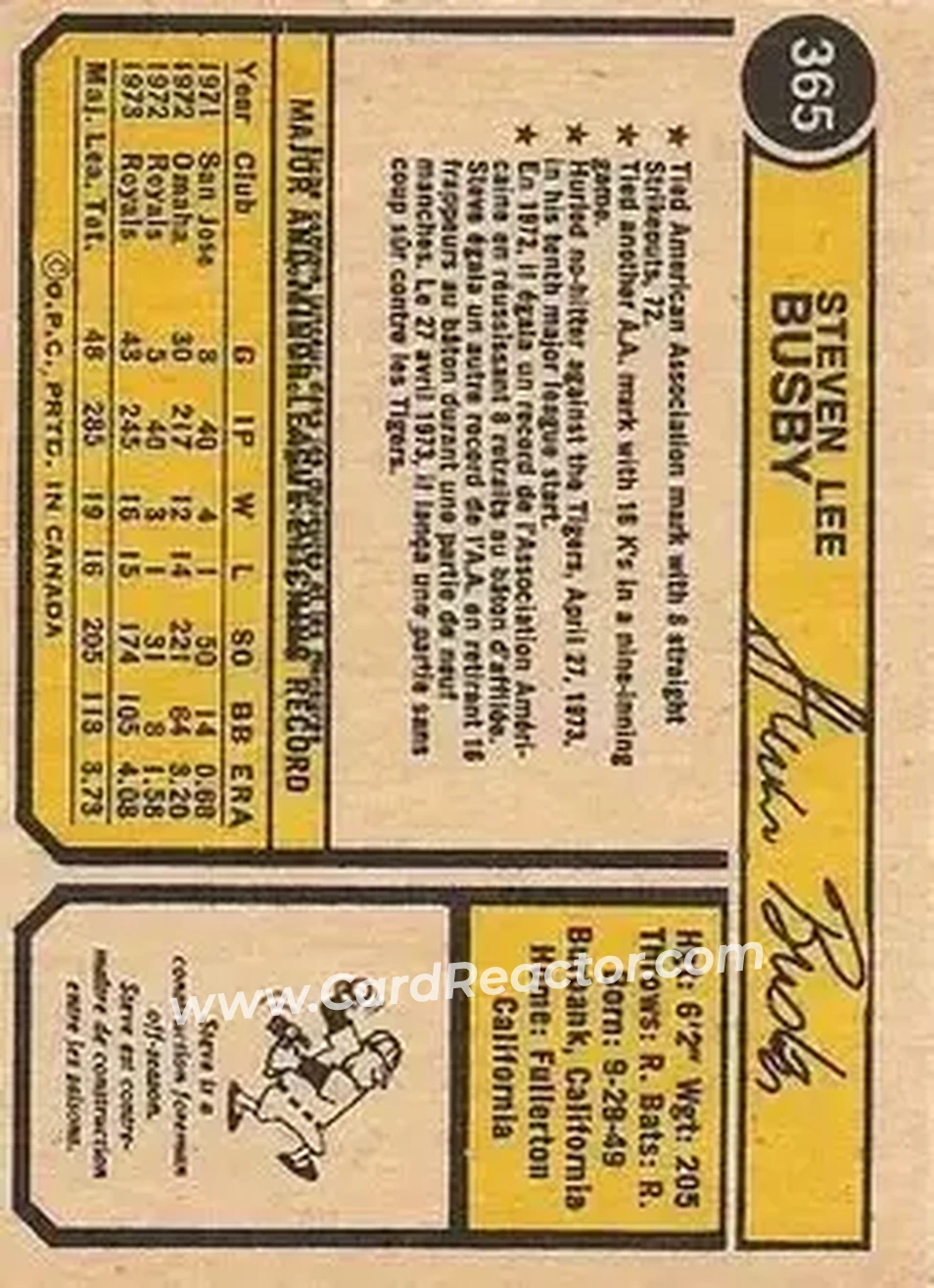 Back of Steve Busby