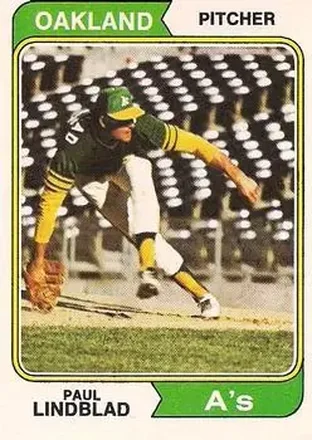 1974 O-Pee-Chee #369 Paul Lindblad