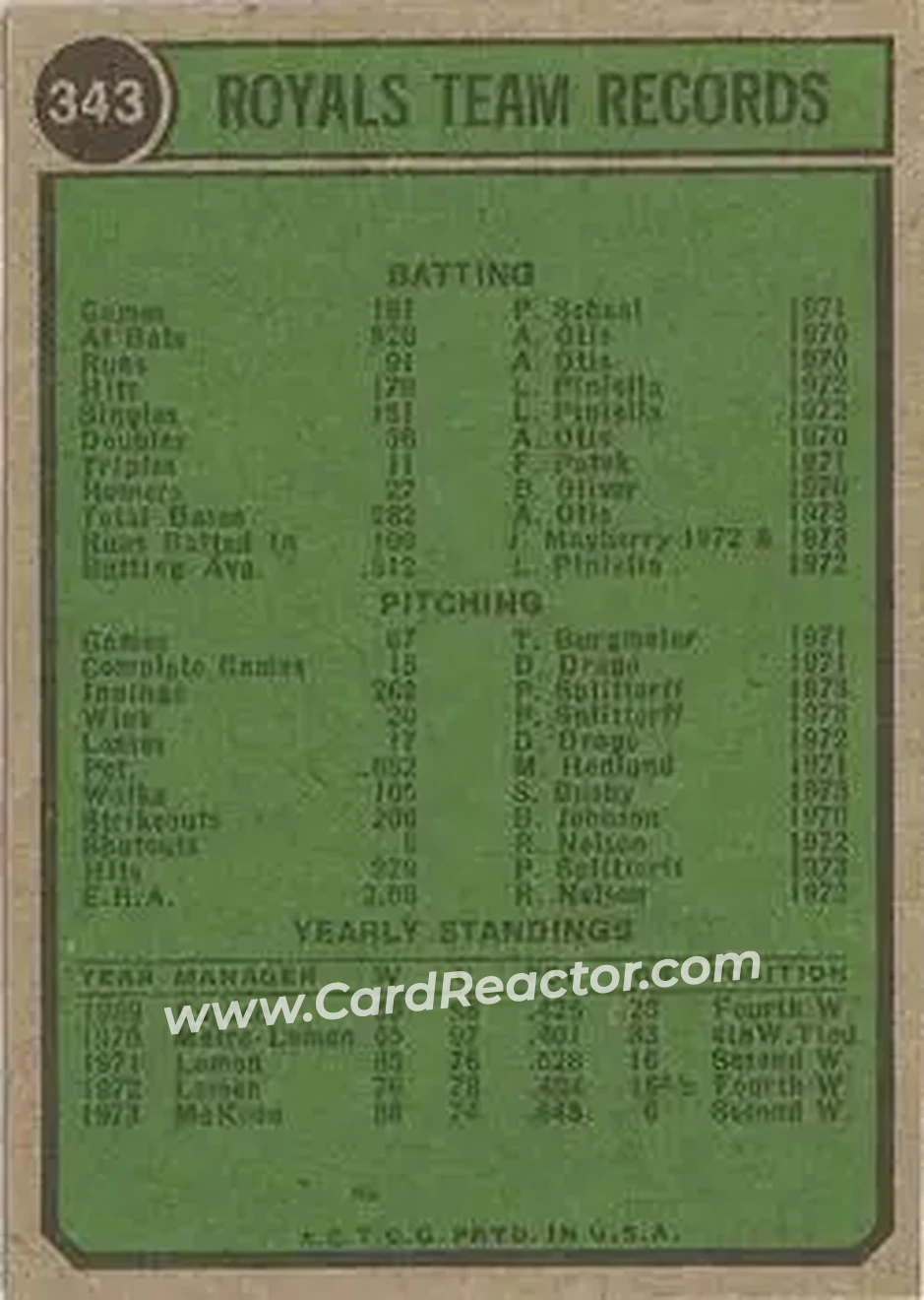 Back of Card #343