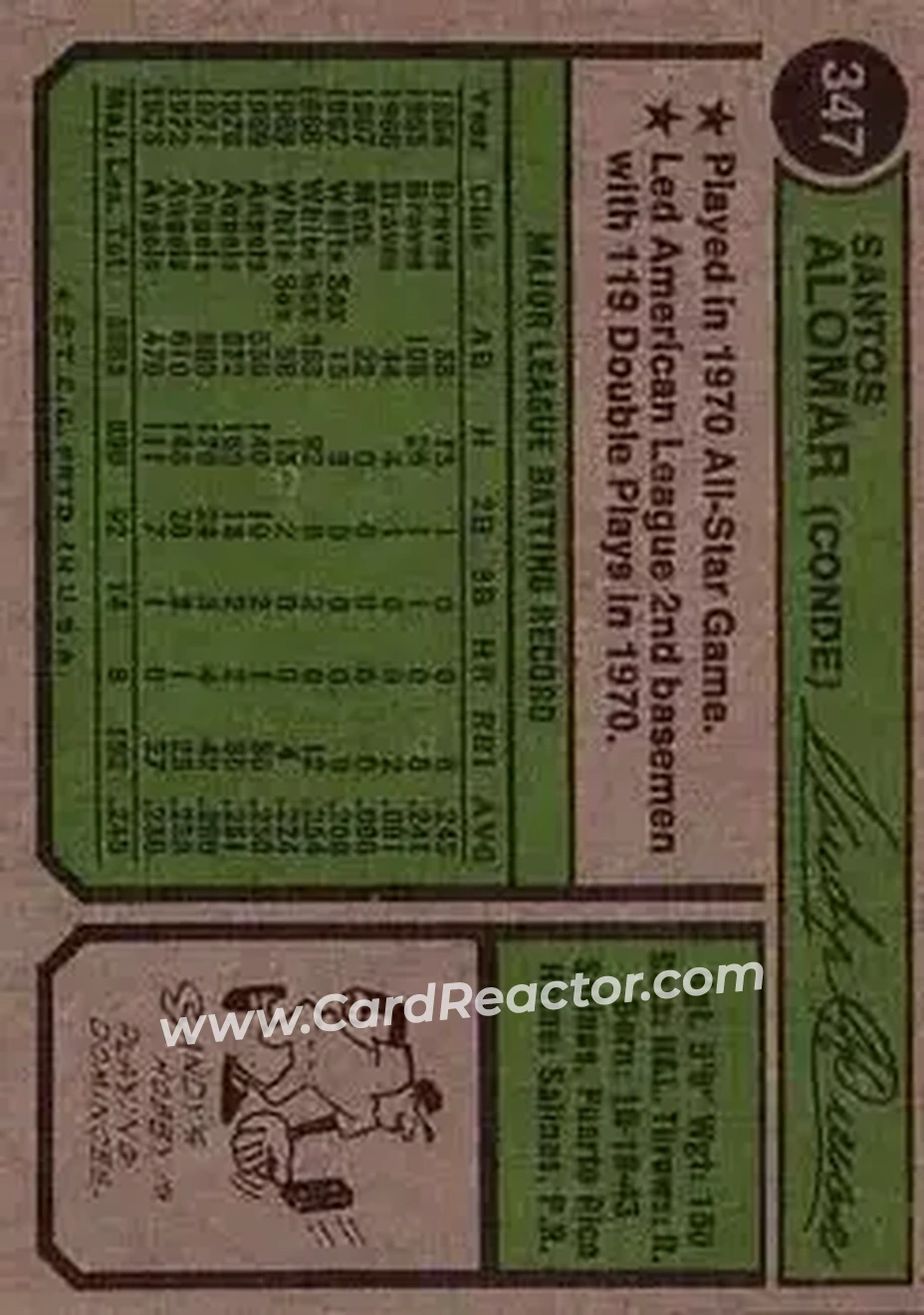 Back of Sandy Alomar