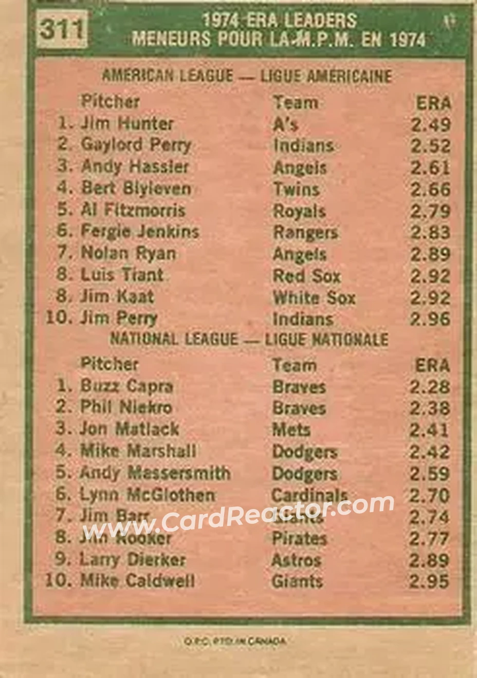 Back of Card #311