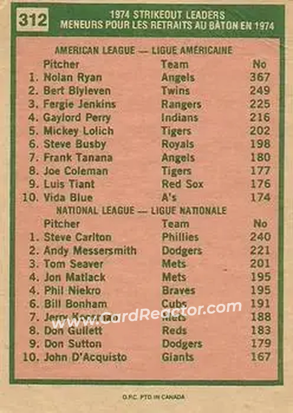 Back of Card #312