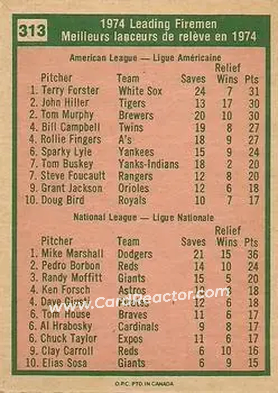 Back of Card #313