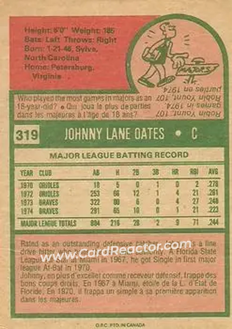 Back of Johnny Oates