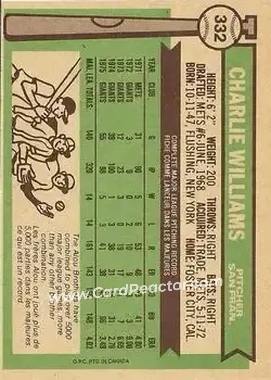 Back of Charlie Williams
