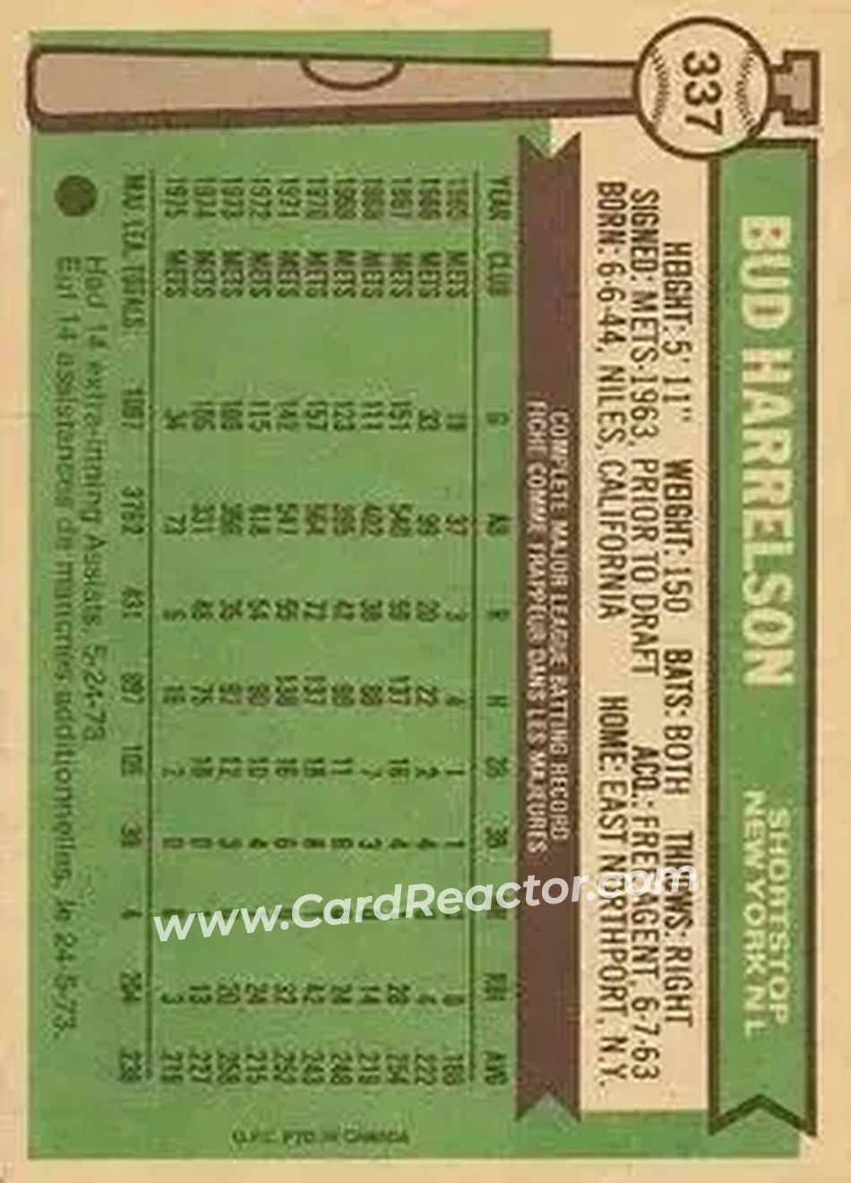 Back of Bud Harrelson
