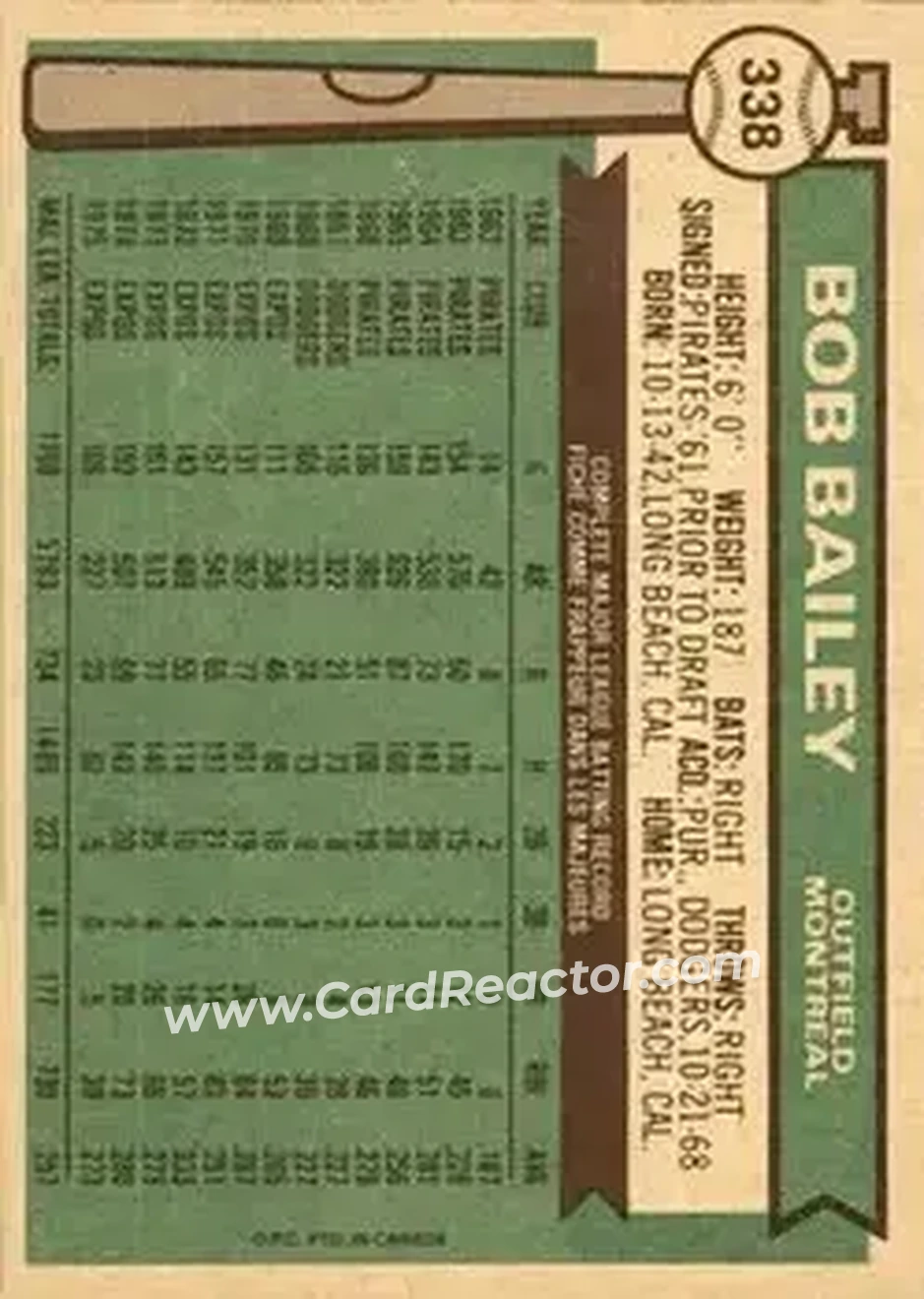 Back of Bob Bailey