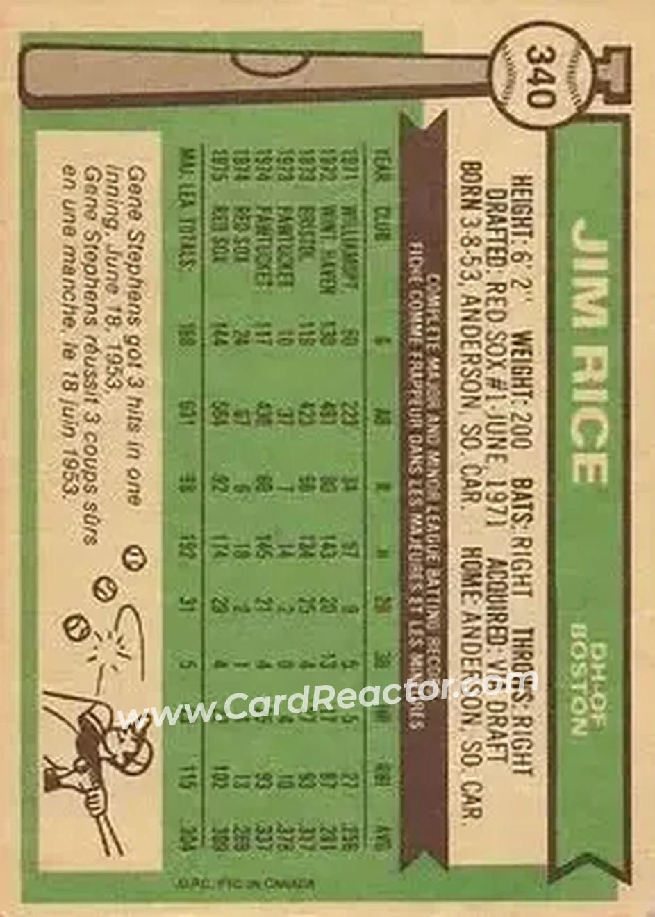 Back of Jim Rice