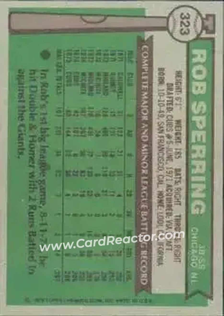 Back of Rob Sperring