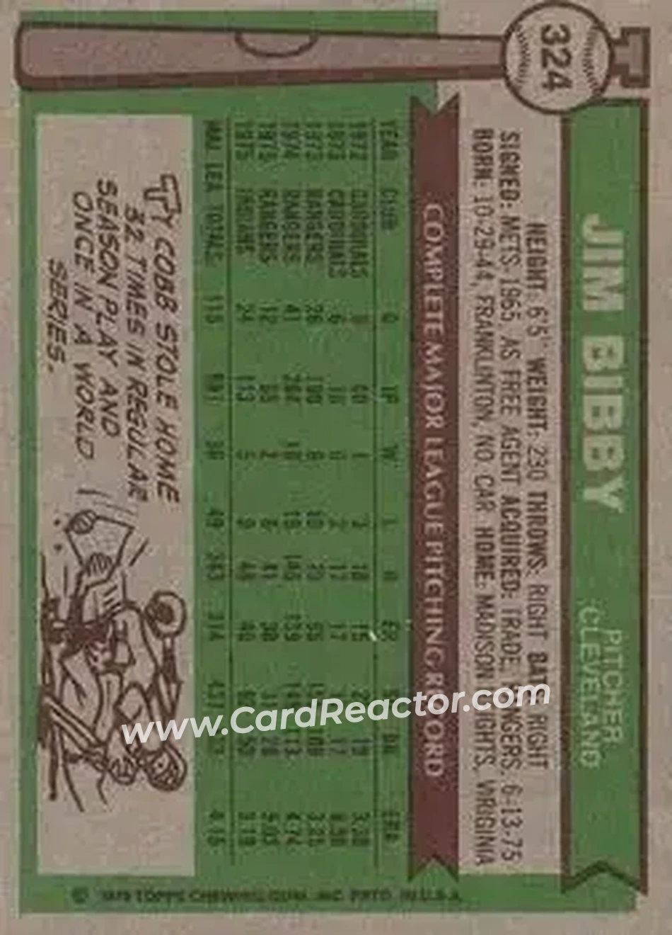 Back of Jim Bibby