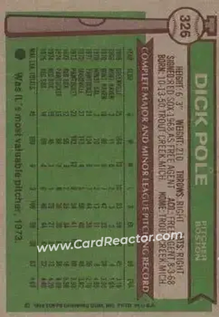 Back of Dick Pole