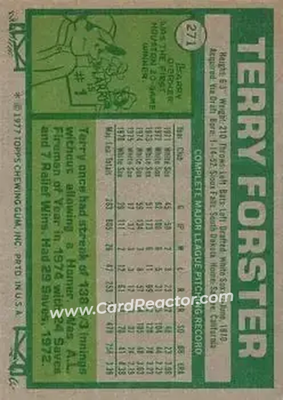 Back of Terry Forster