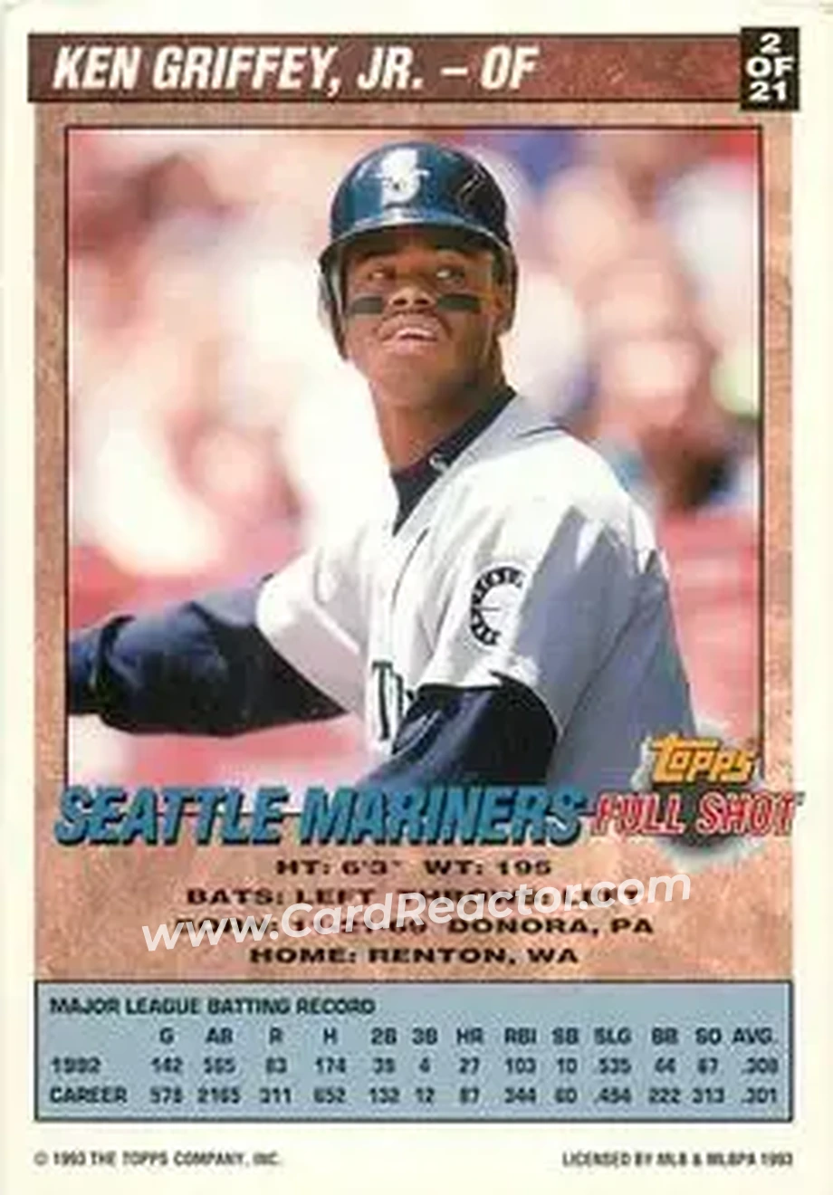 Back of Ken Griffey Jr.