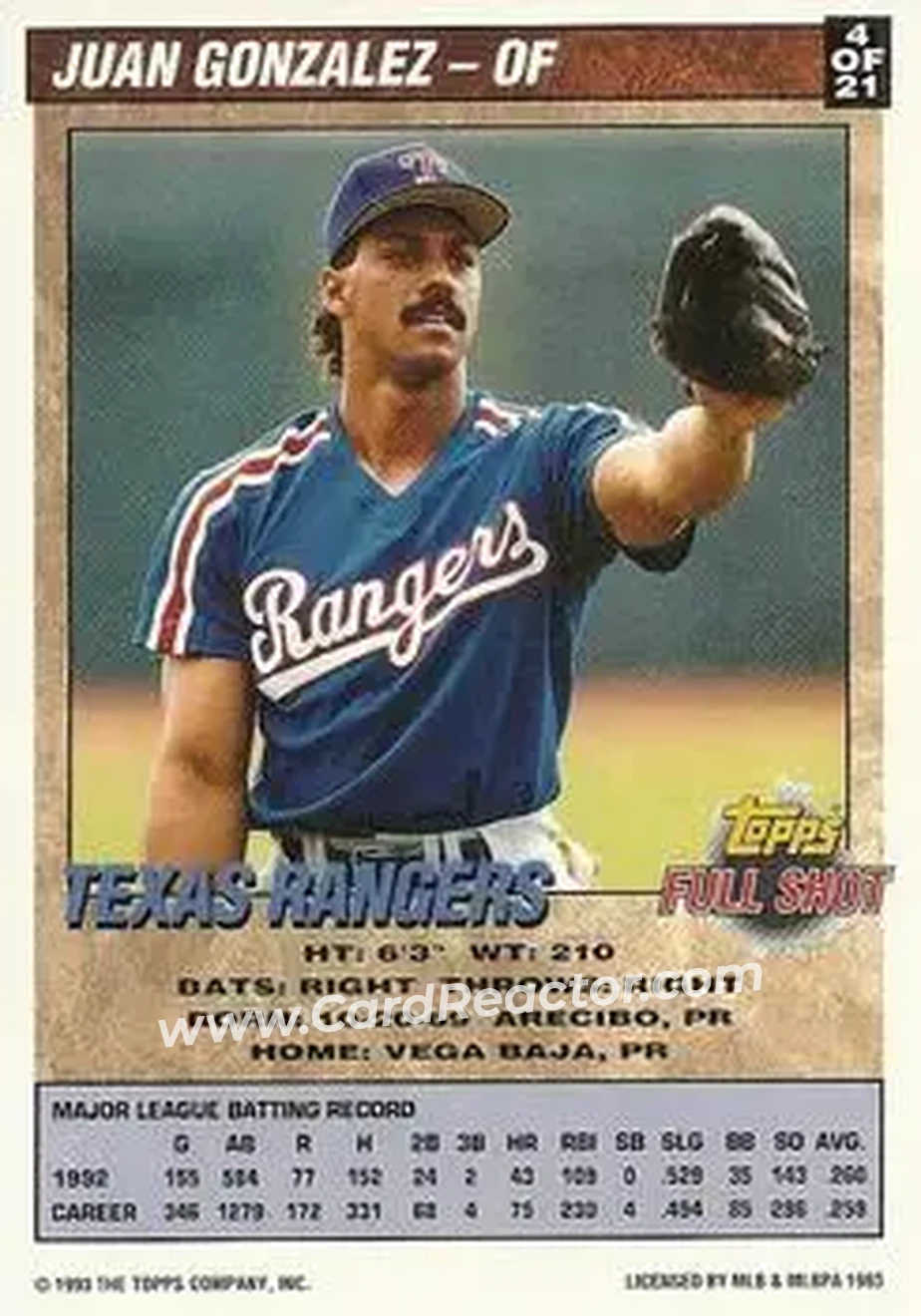 Back of Juan Gonzalez