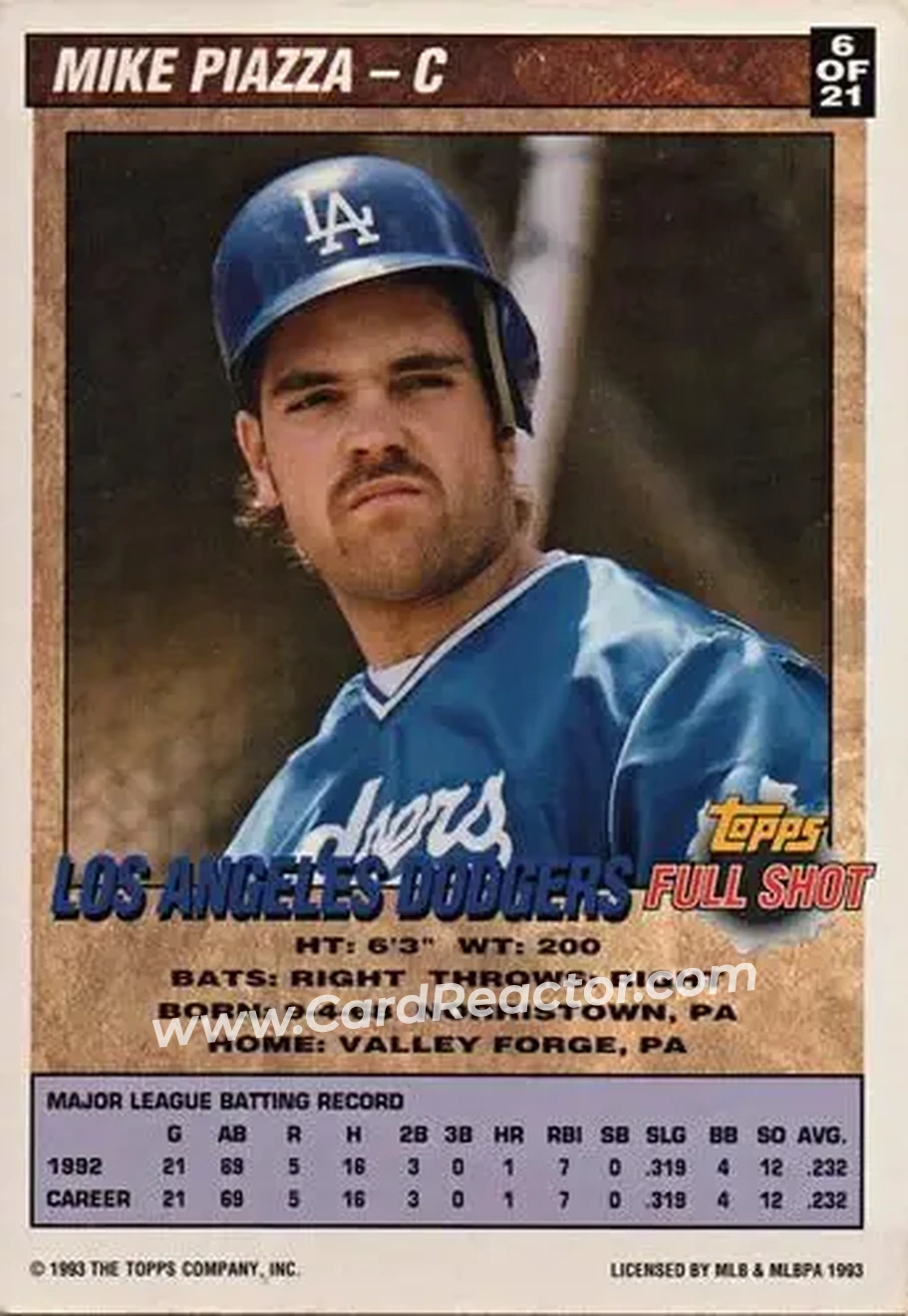 Back of Mike Piazza