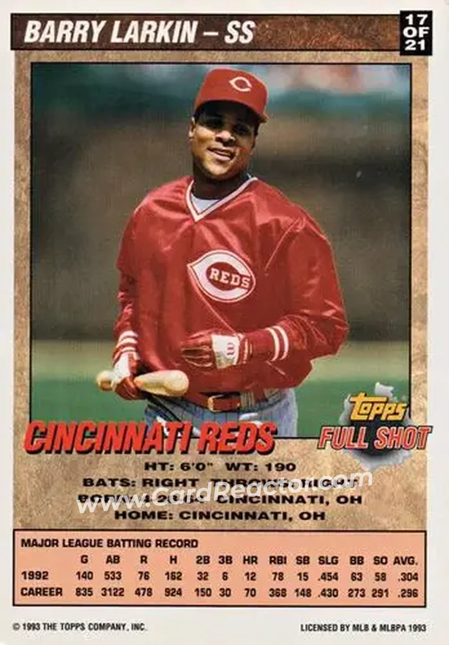 Back of Barry Larkin