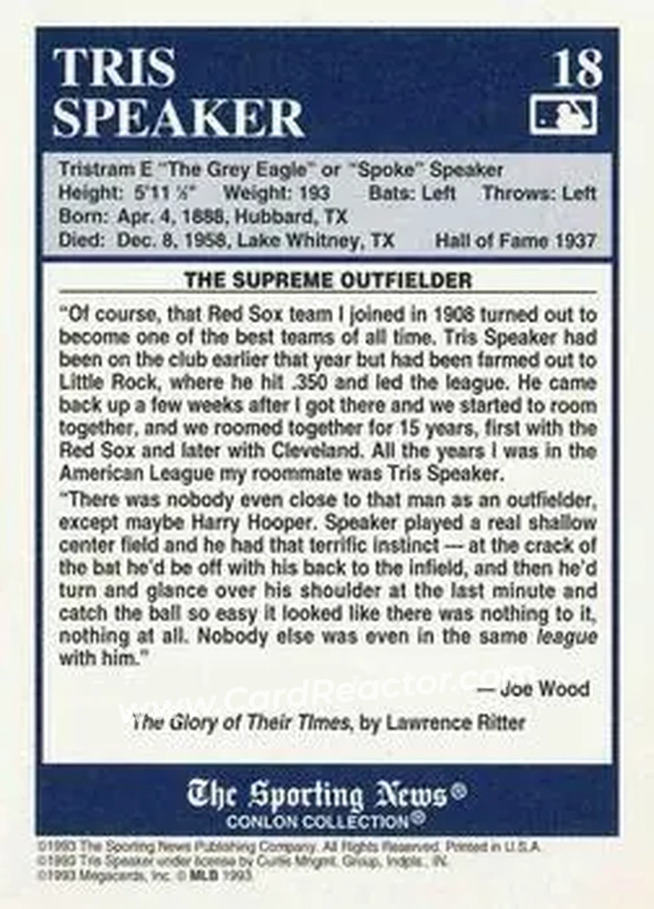 Back of Tris Speaker