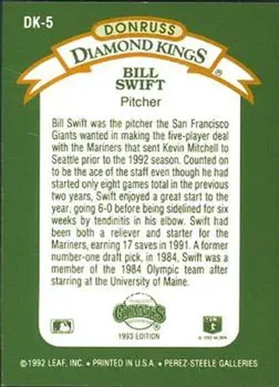 Back of Bill Swift