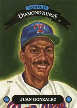 1993 Donruss - Diamond Kings #DK-7 - Juan Gonzalez - Texas Rangers - Front 1993 Donruss - Diamond Kings #DK-7 - Juan Gonzalez - Texas Rangers - Front