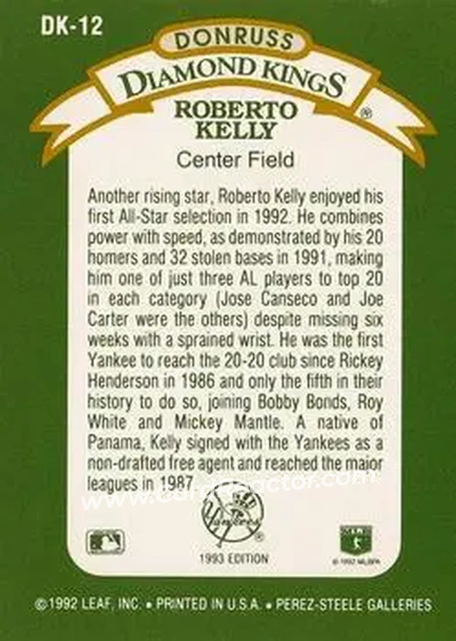Back of Roberto Kelly