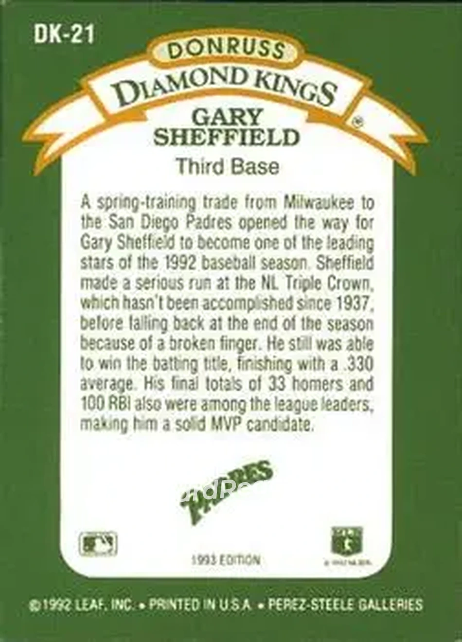 Back of Gary Sheffield