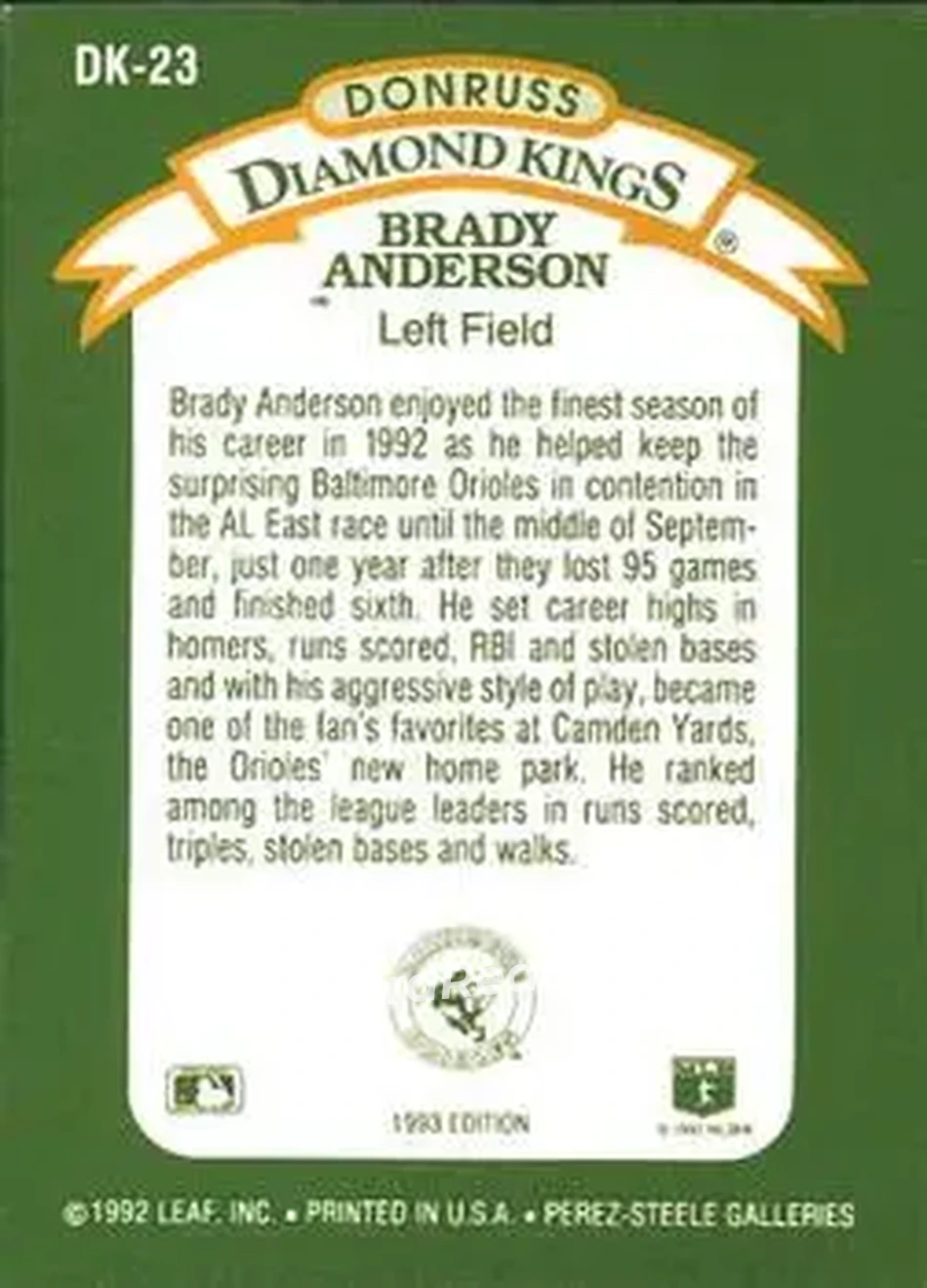 Back of Brady Anderson