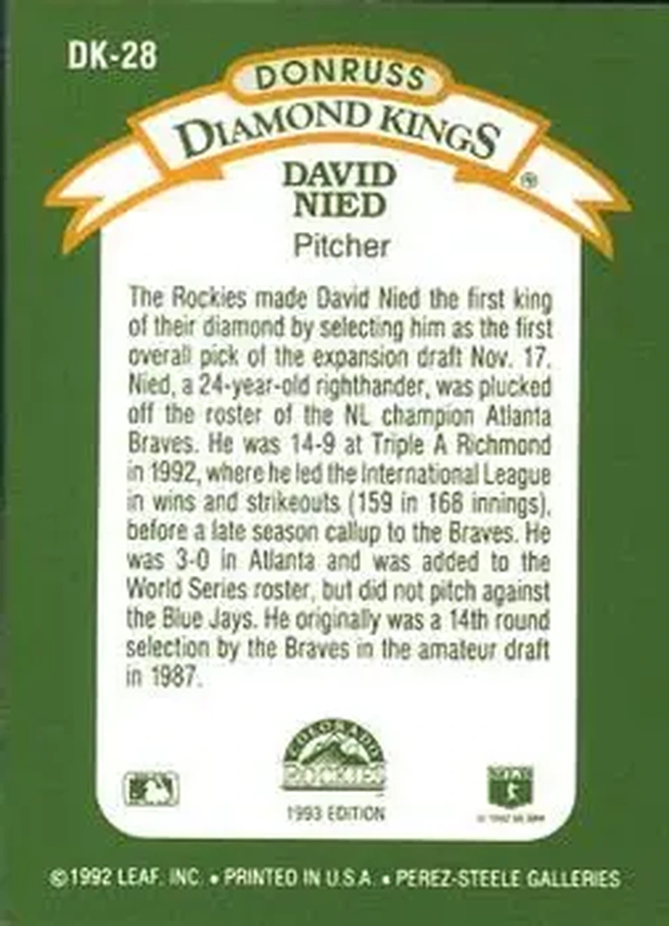 Back of David Nied