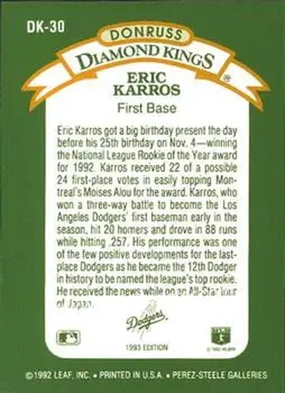 Back of Eric Karros