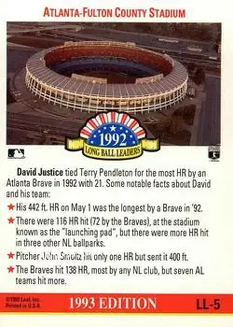 Back of David Justice